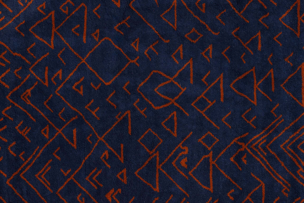 Amara Nuit - The mystique of Moroccan night featuring deep navy and terracotta geometric patterns.