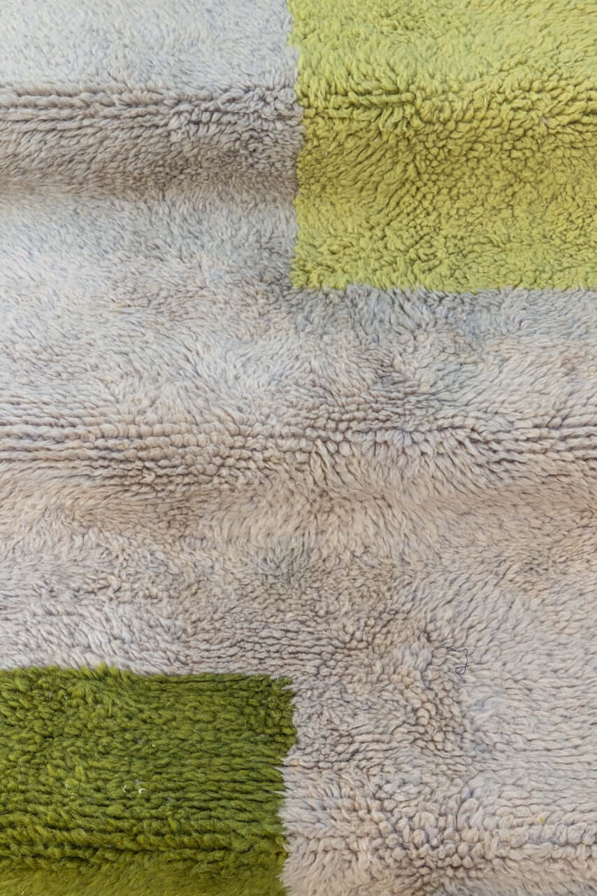 Kasbah Verde - Moroccan Rug with Geometric Blocks featuring geometric blocks of sage and olive tones.
