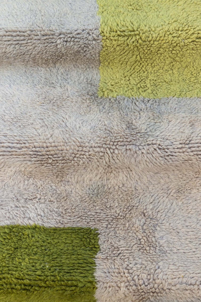 Kasbah Verde - Moroccan Rug with Geometric Blocks featuring geometric blocks of sage and olive tones.